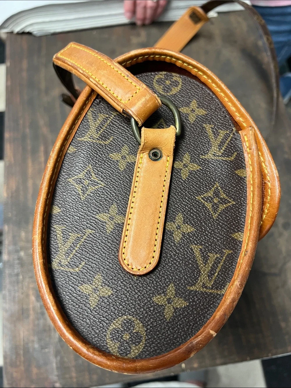 Louis Vuitton Monogram Shoulder Bag in Brown and Tan Leather